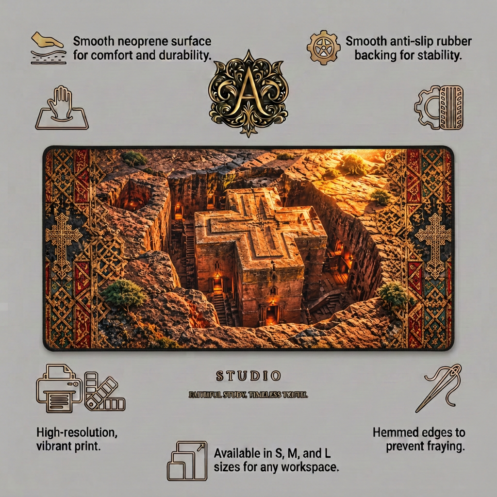 Rock Hewn Lalibela Ethiopian Christian Desk Mat