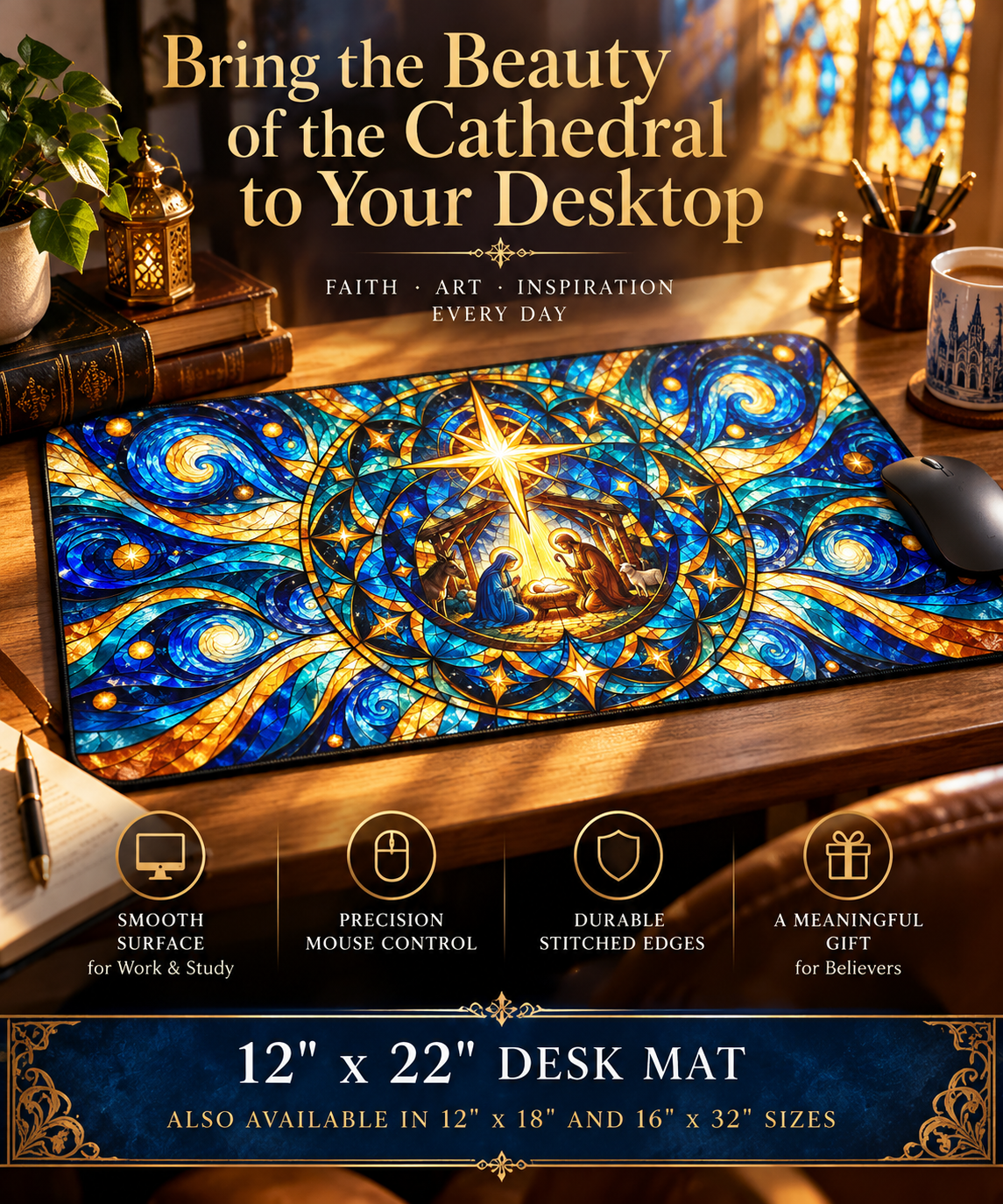 Star of Bethlehem Desk Mat Modern