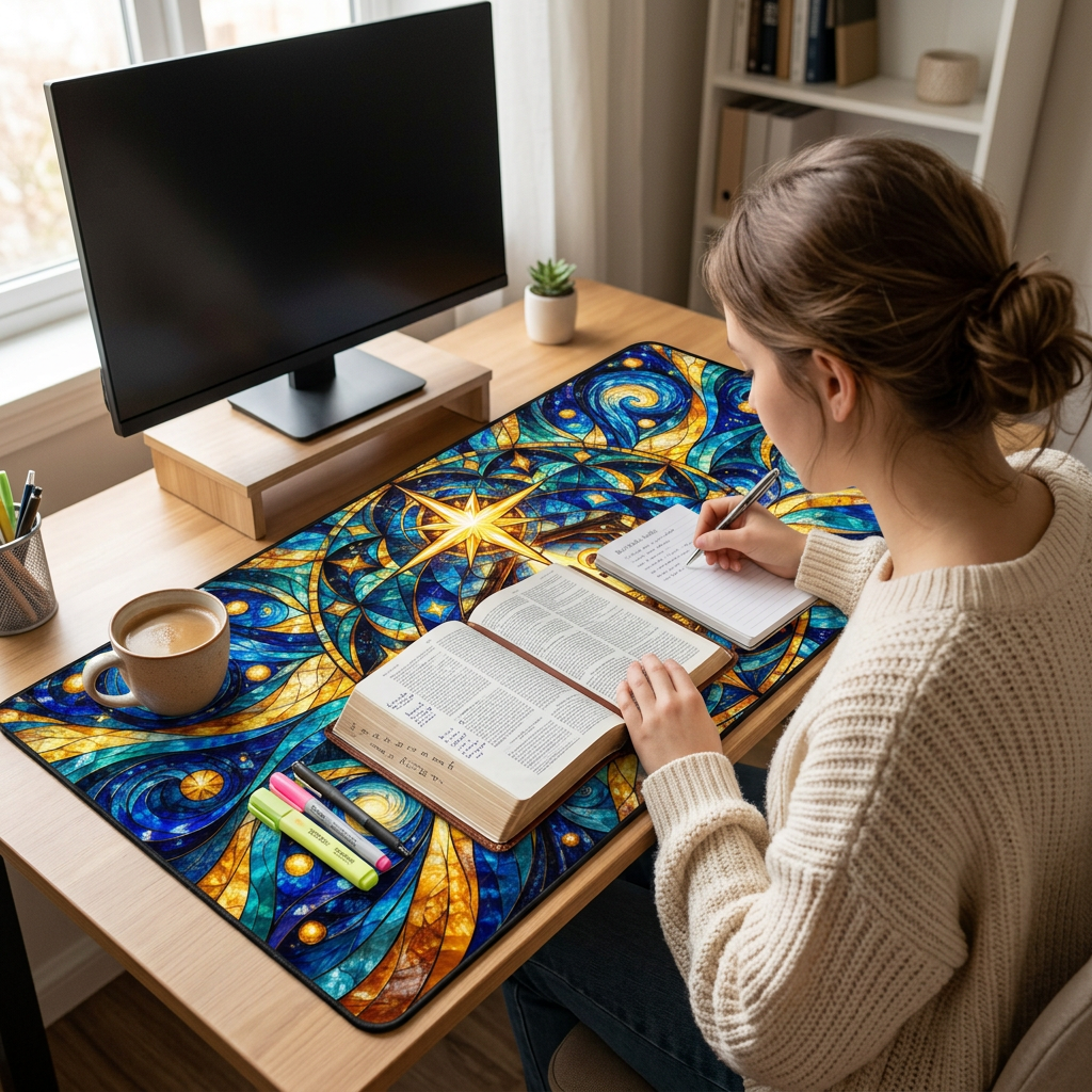 Star of Bethlehem Desk Mat Modern