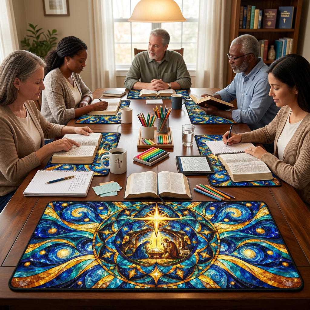 Star of Bethlehem Desk Mat Modern