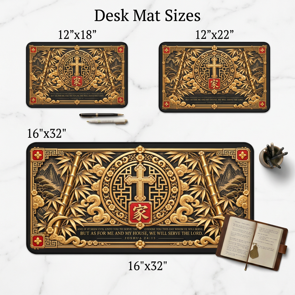Asian Inspired Family of the Lord Desk Mat