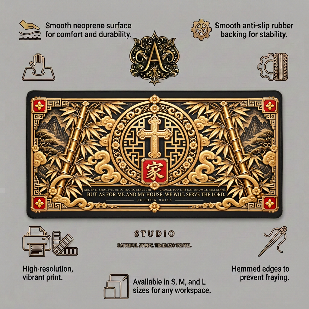 Asian Inspired Family of the Lord Desk Mat