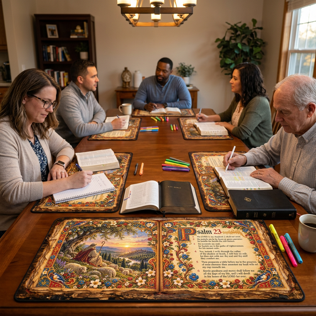 Psalm 23 Illuminated Manuscript Desk Mat