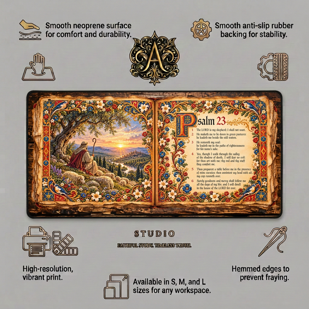 Psalm 23 Illuminated Manuscript Desk Mat
