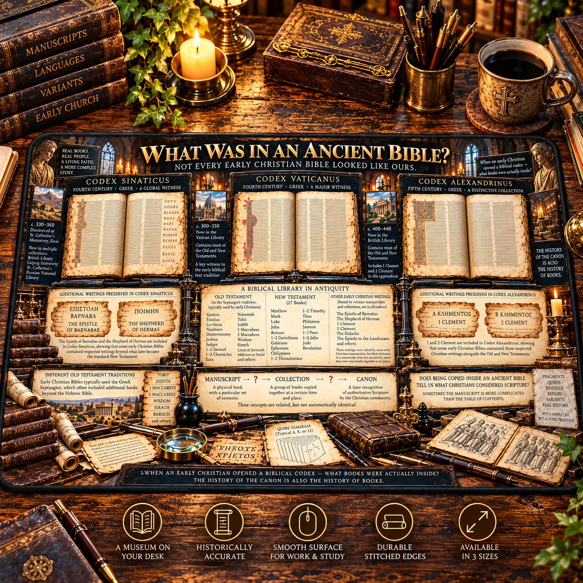 Early Christian Codices & Biblical Canon Desk Mat