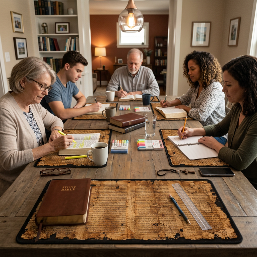 Ancient Isaiah Scroll Inspired Desk Mat with Niqqud