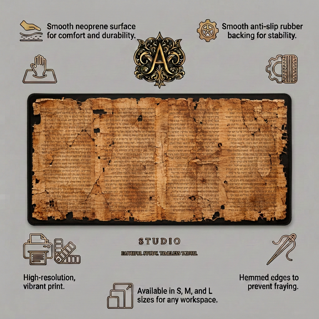 Ancient Isaiah Scroll Inspired Desk Mat with Niqqud