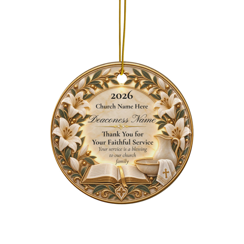 Personalized Deaconess Appreciation Ornament, Deaconess Gift, Church Thank You Gift, Christian Keepsake