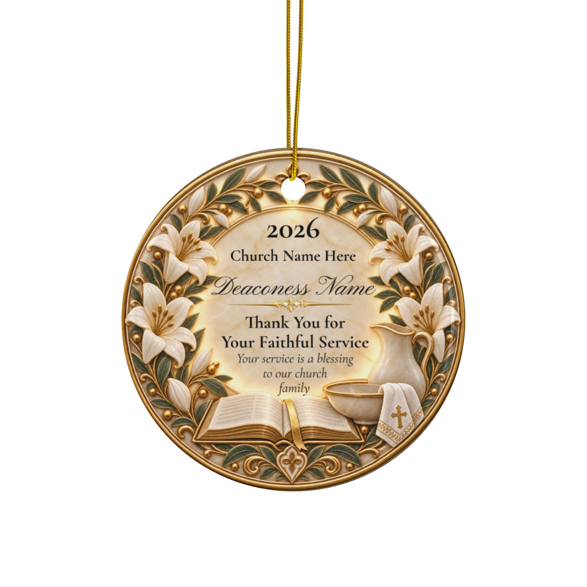 Personalized Deaconess Appreciation Ornament, Deaconess Gift, Church Thank You Gift, Christian Keepsake