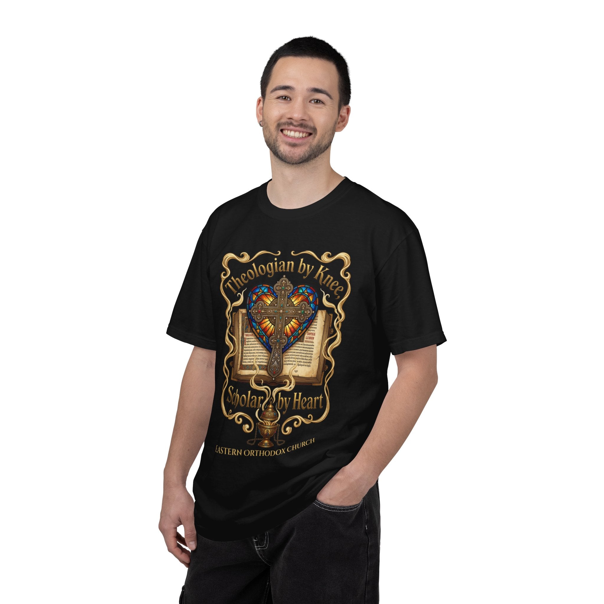 EASTERN ORTHODOX T-Shirt: Theologian by Knee Scholar by Heart