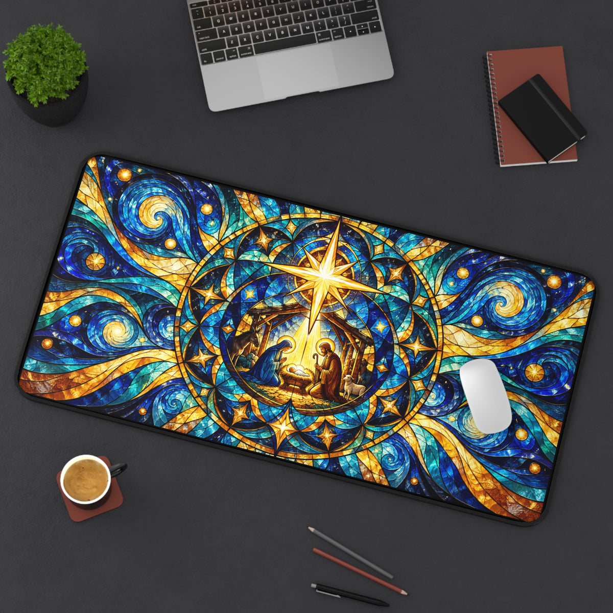 Star of Bethlehem Desk Mat Modern
