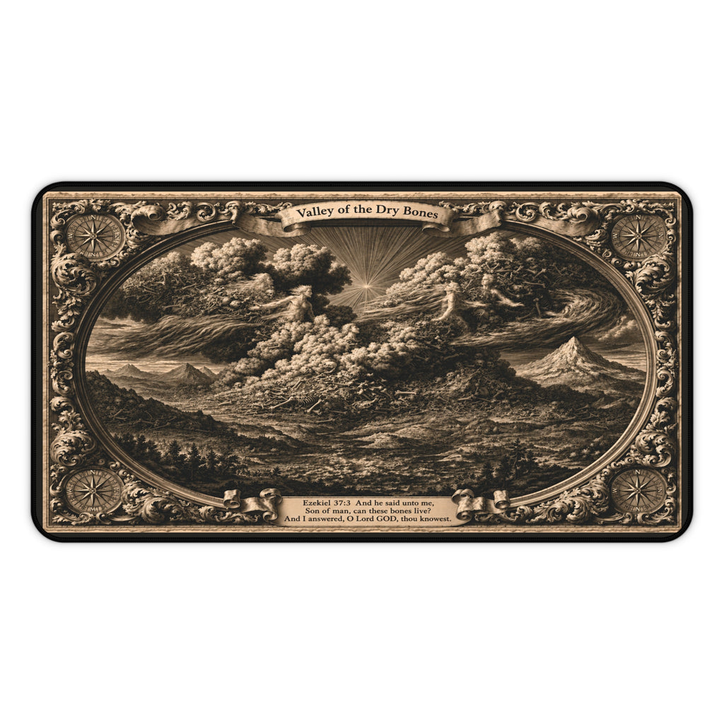 Valley of Dry Bones Antique Engraving Desk Mat