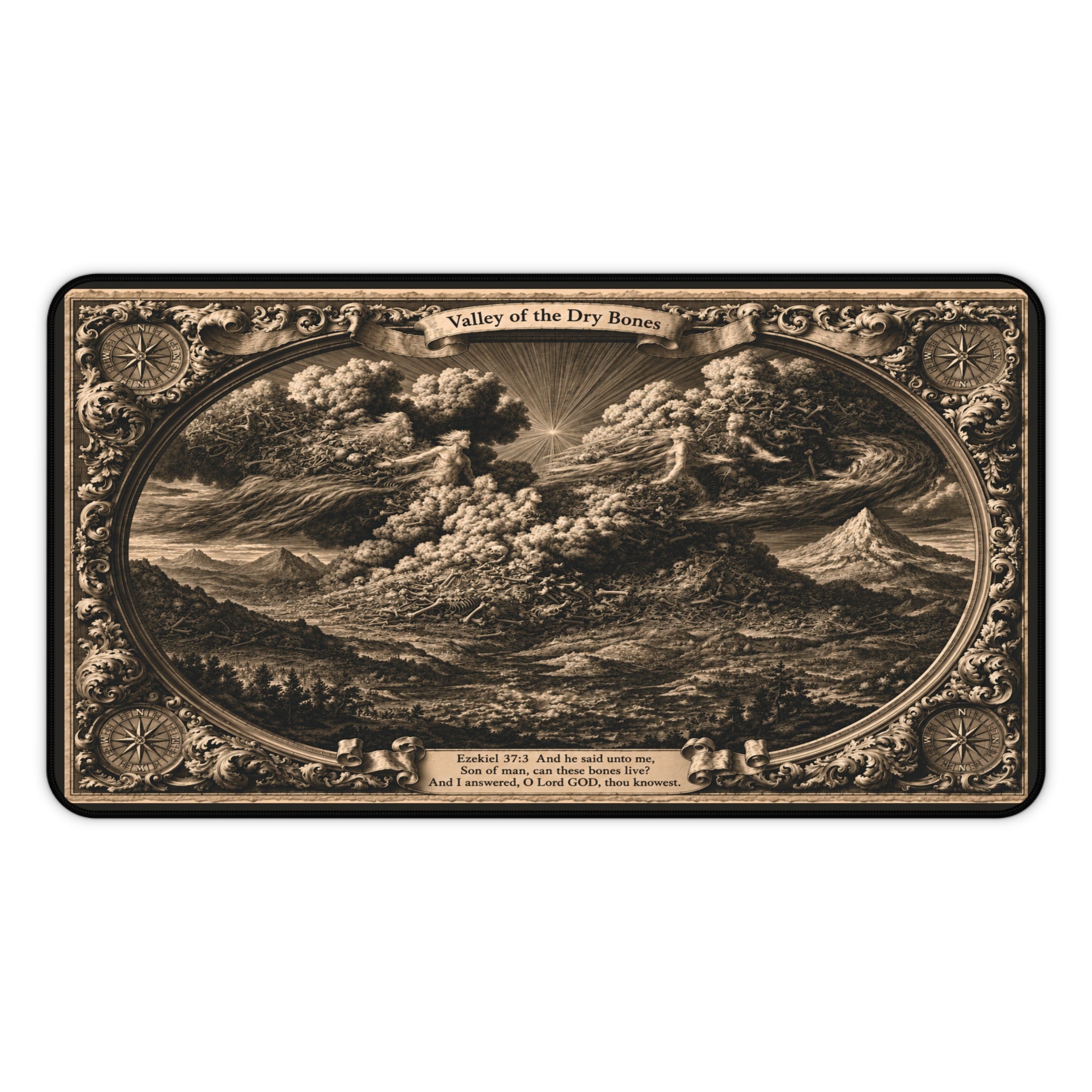 Valley of Dry Bones Antique Engraving Desk Mat