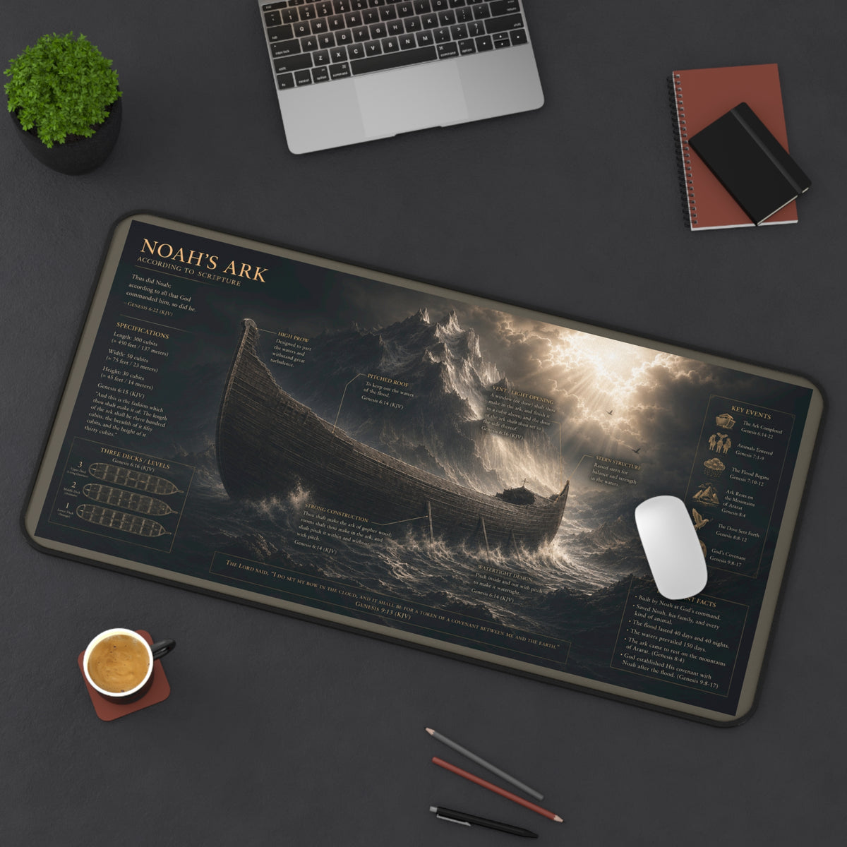 Noah’s Ark Desk Mat - The Flood Begins