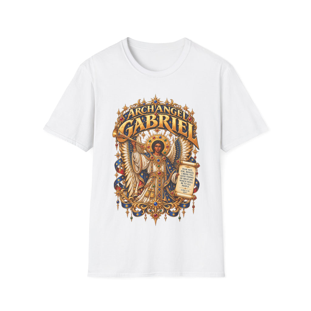 Archangel Gabriel T-Shirt | Ethiopian Byzantine Angel Art | Luke 2:10 | Christian Messenger of God Tee | Orthodox Christian Gift