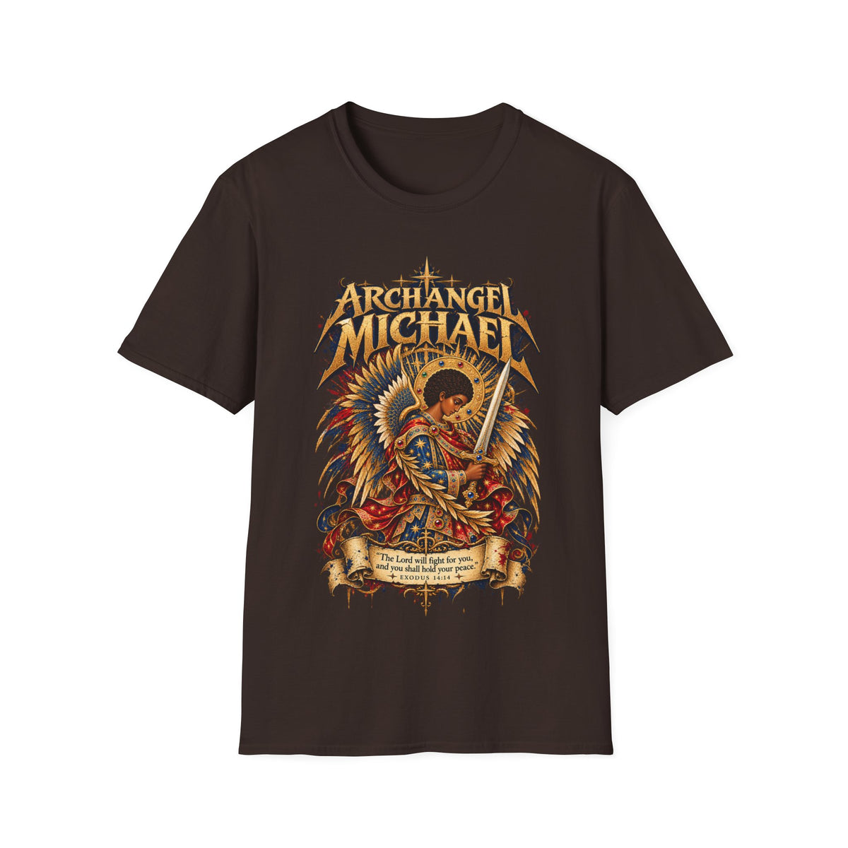 Archangel Michael T-Shirt | Ethiopian Byzantine Angel Art | Exodus 14:14 | Christian Warrior Tee | Bold Faith Gift
