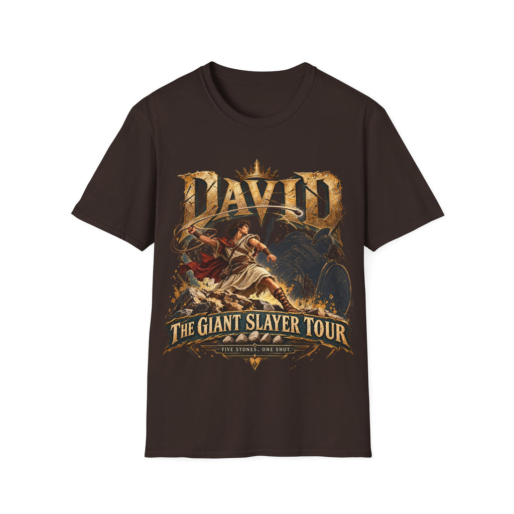 David Giant Slayer Tour T-Shirt | Biblical Concert Tee | David and Goliath Christian Shirt | Vintage Bible Graphic Tee | 1 Samuel 17:47