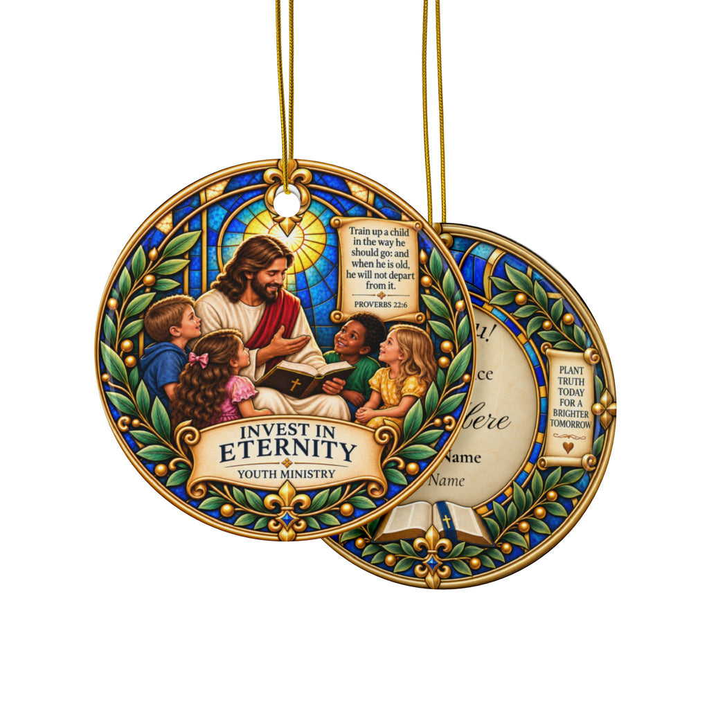 Personalized Youth Ministry Appreciation Ornament, Years of Service Gift for Youth Pastor or Church Leader, Proverbs 22:6