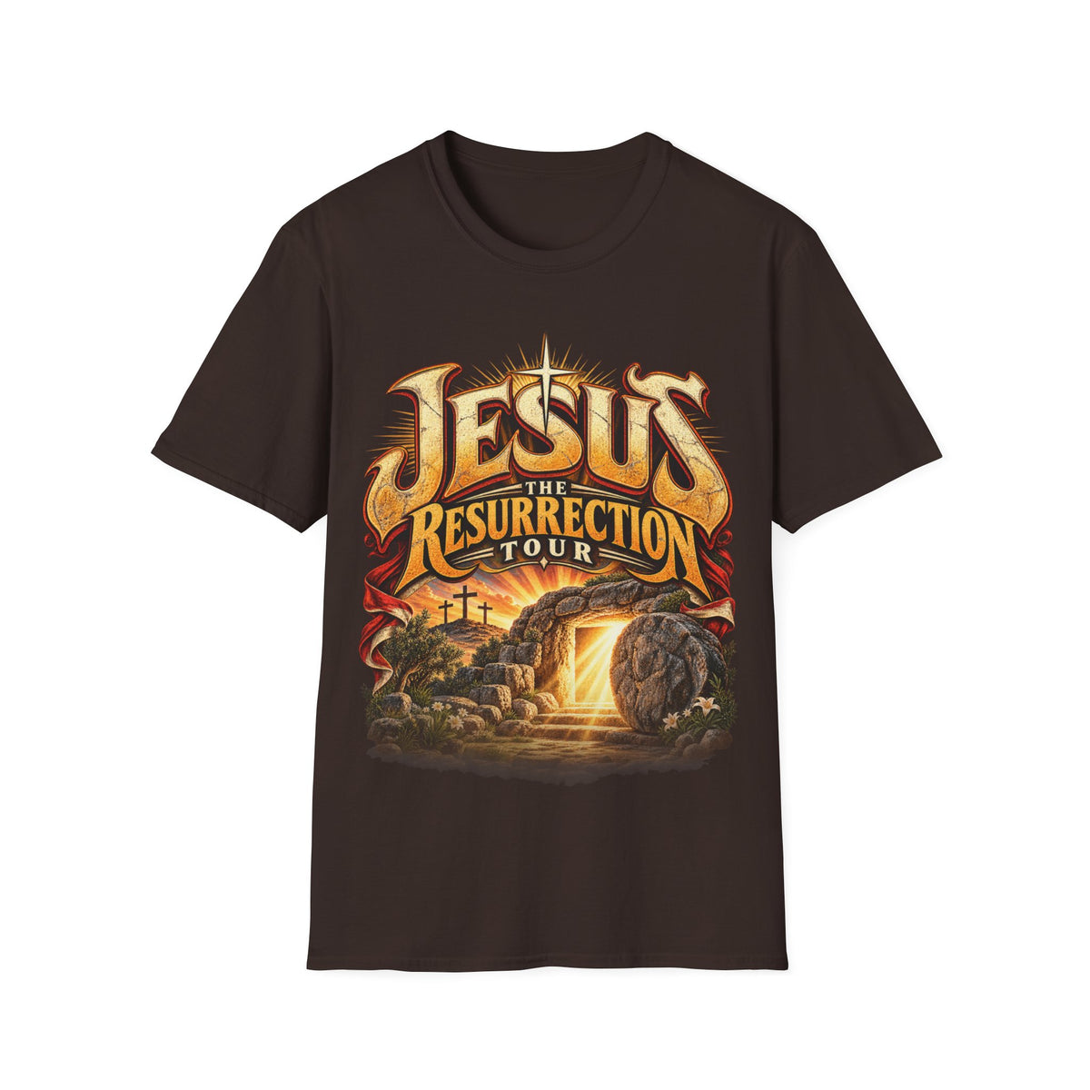 Jesus Resurrection Tour Shirt, Christian Concert Tee, Vintage Bible Graphic T-Shirt, Empty Tomb, He Is Risen, Two Sided Religious Gift