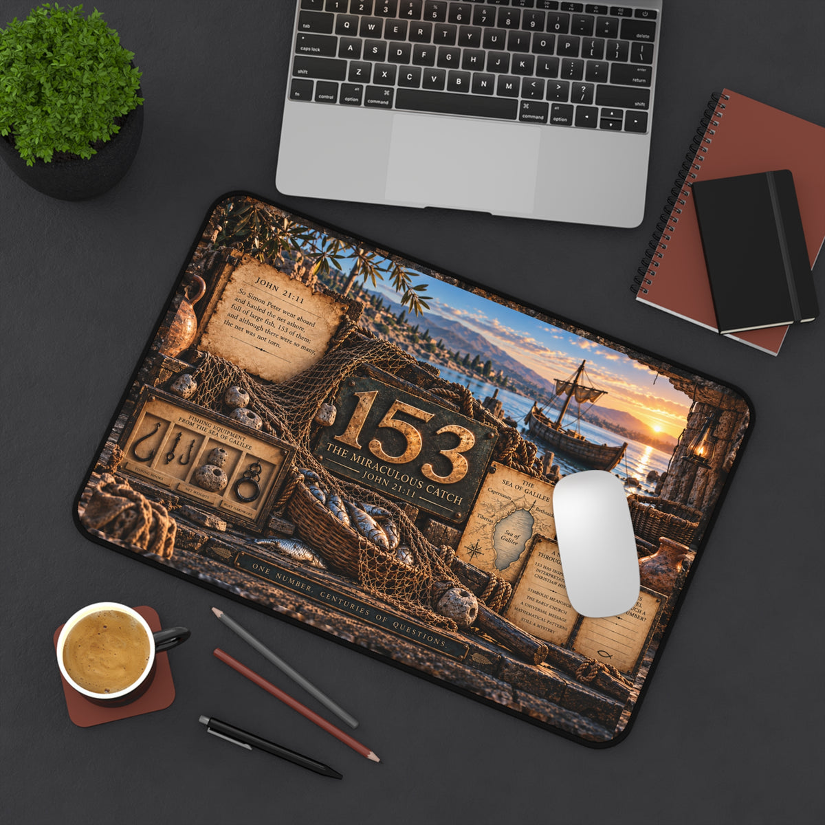 153 Fish Miraculous Catch Desk Mat