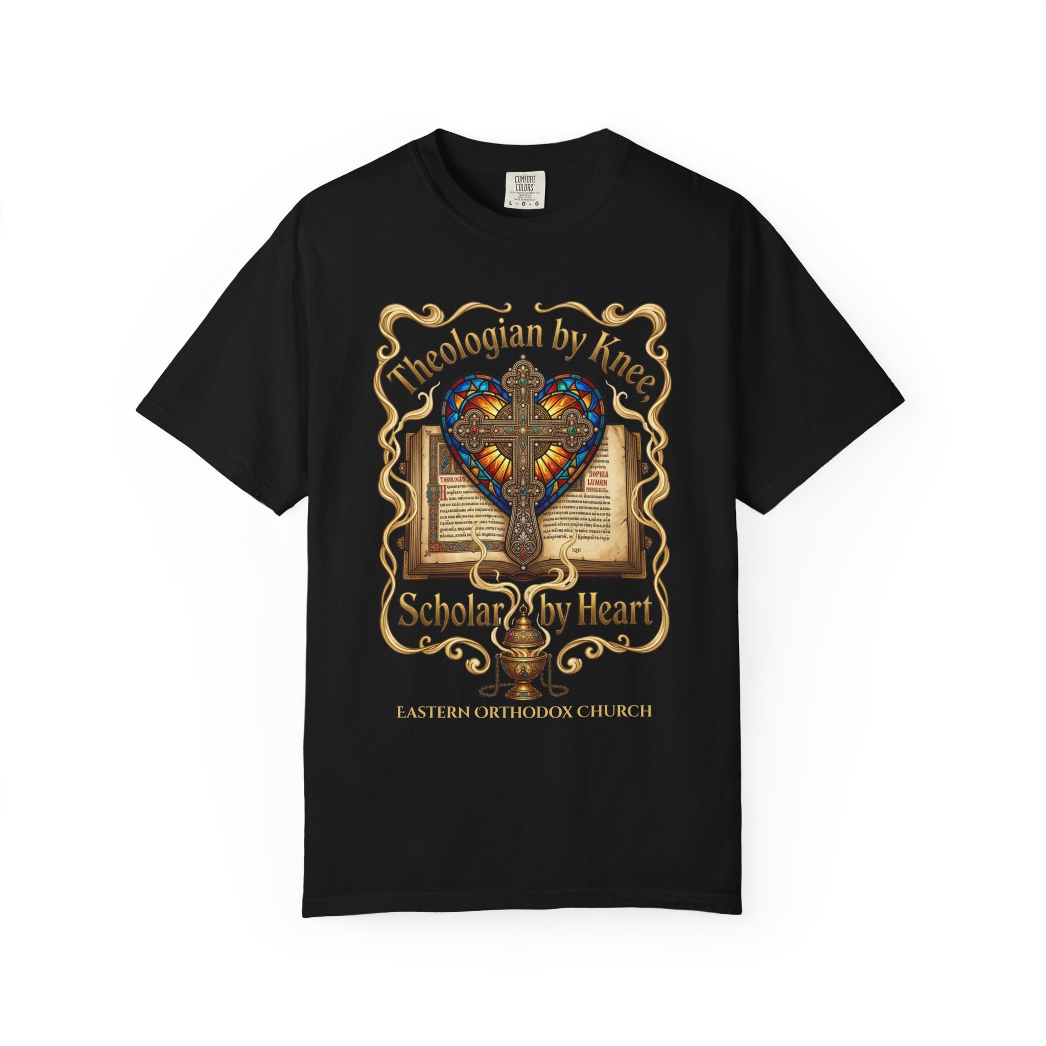EASTERN ORTHODOX T-Shirt: Theologian by Knee Scholar by Heart