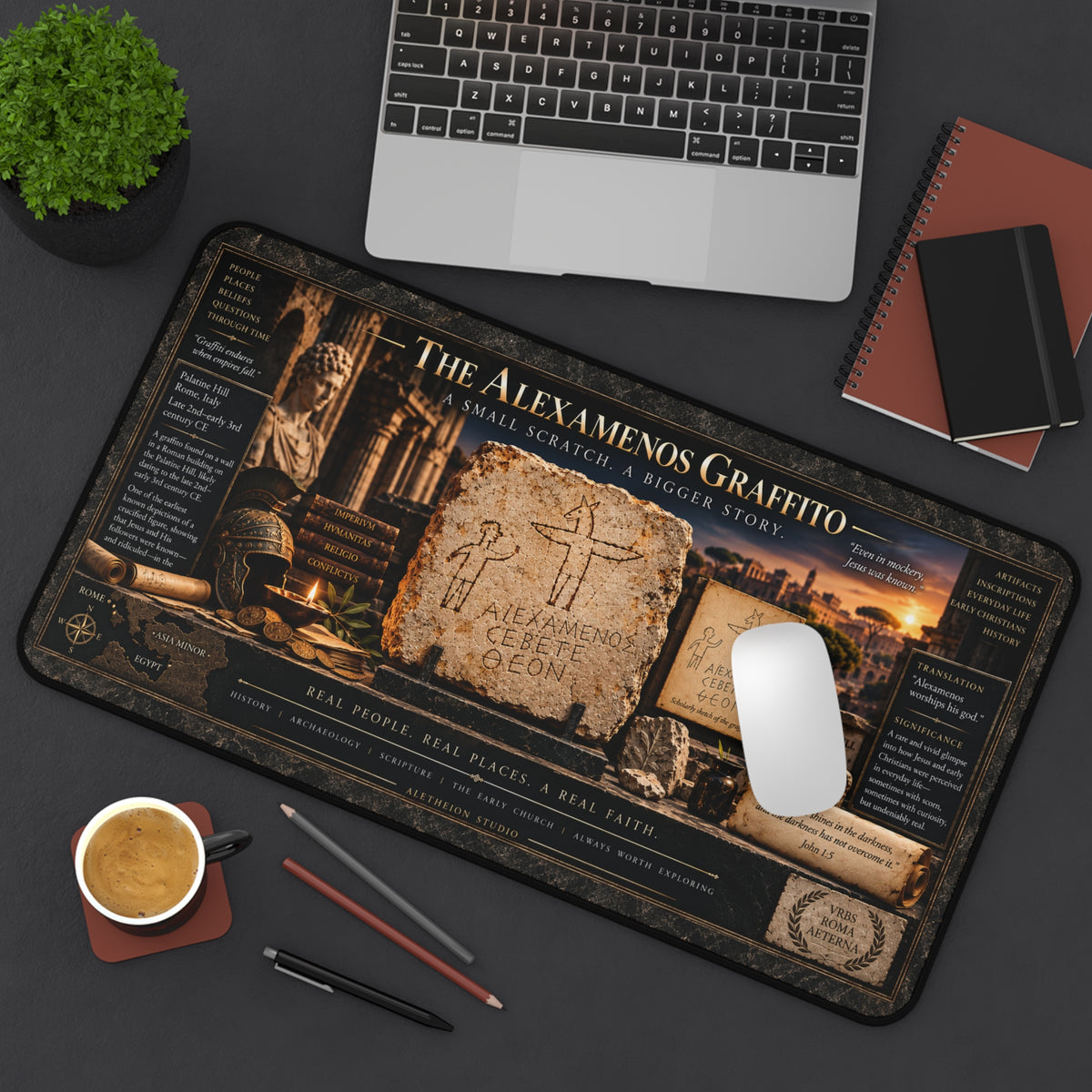 Alexamenos Graffito Desk Mat
