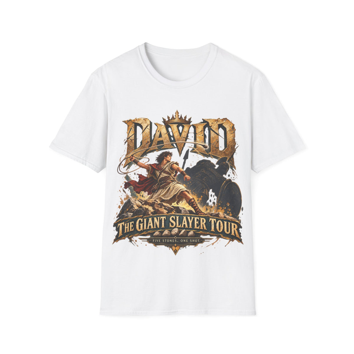David Giant Slayer Tour T-Shirt | Biblical Concert Tee | David and Goliath Christian Shirt | Vintage Bible Graphic Tee | 1 Samuel 17:47