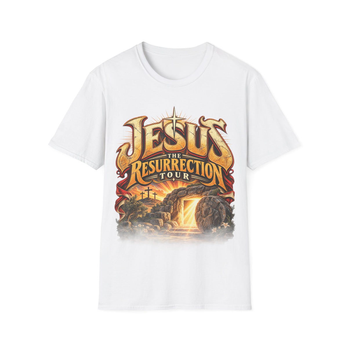 Jesus Resurrection Tour Shirt, Christian Concert Tee, Vintage Bible Graphic T-Shirt, Empty Tomb, He Is Risen, Two Sided Religious Gift
