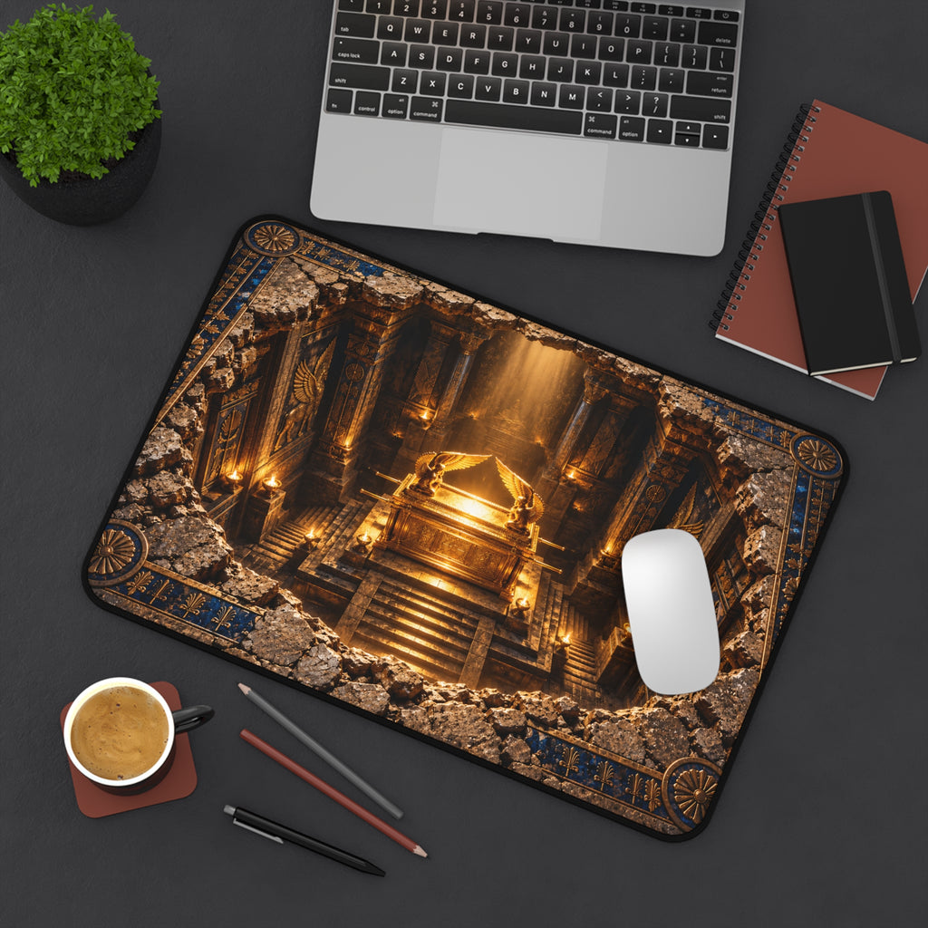 Ark of the Covenant Optical Illusion Desk Mat