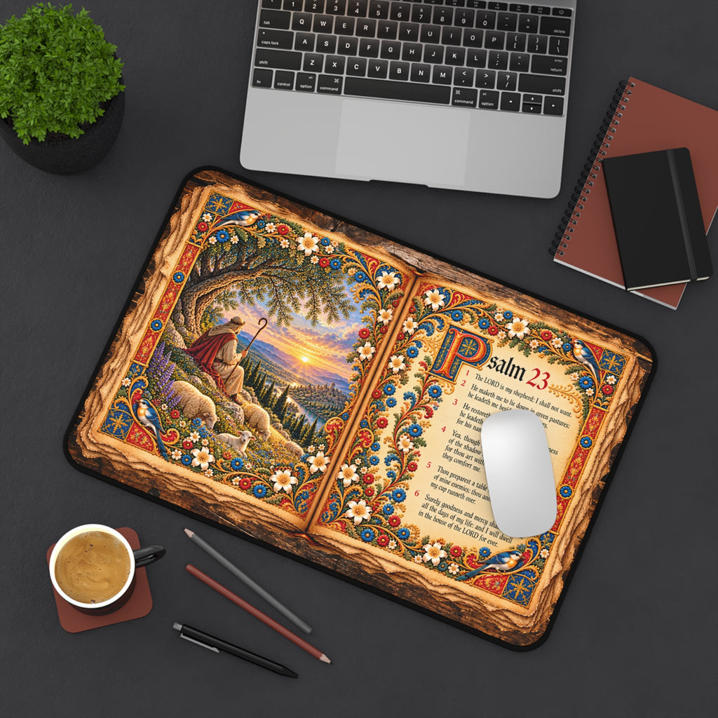 Psalm 23 Illuminated Manuscript Desk Mat