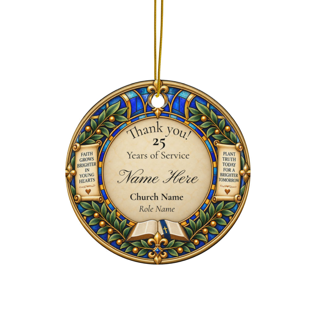 Personalized Youth Ministry Appreciation Ornament, Years of Service Gift for Youth Pastor or Church Leader, Proverbs 22:6