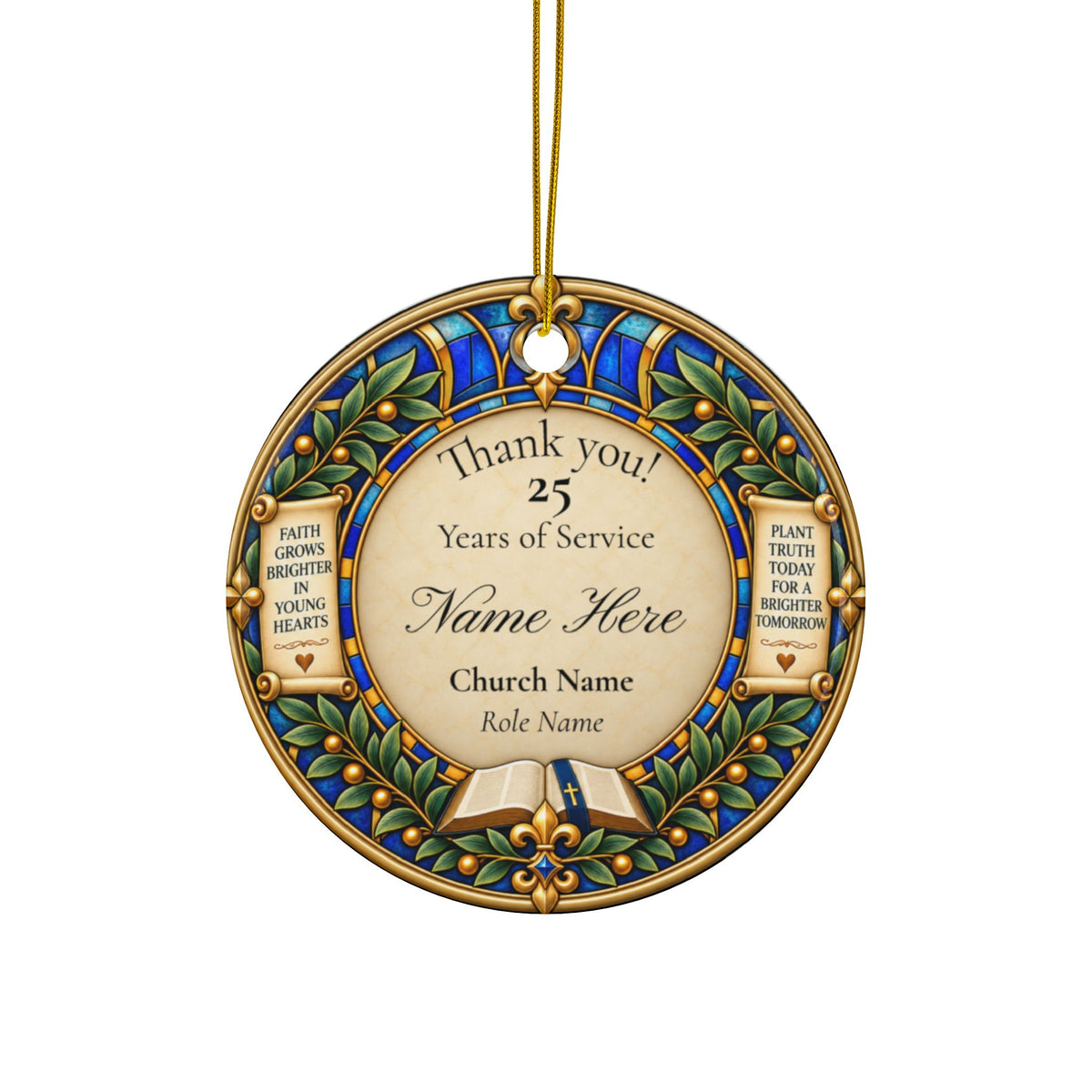 Personalized Youth Ministry Appreciation Ornament, Years of Service Gift for Youth Pastor or Church Leader, Proverbs 22:6