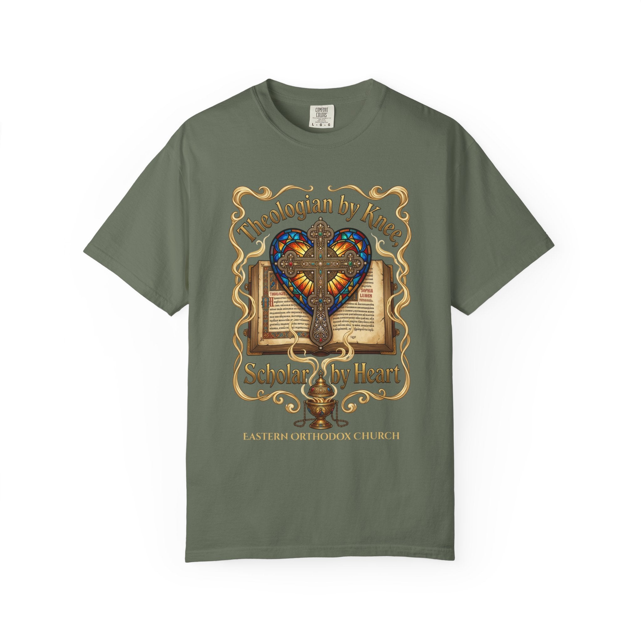 EASTERN ORTHODOX T-Shirt: Theologian by Knee Scholar by Heart