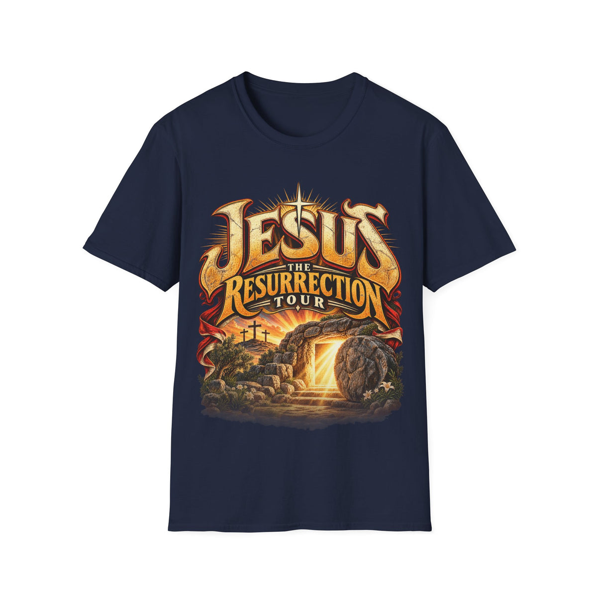 Jesus Resurrection Tour Shirt, Christian Concert Tee, Vintage Bible Graphic T-Shirt, Empty Tomb, He Is Risen, Two Sided Religious Gift