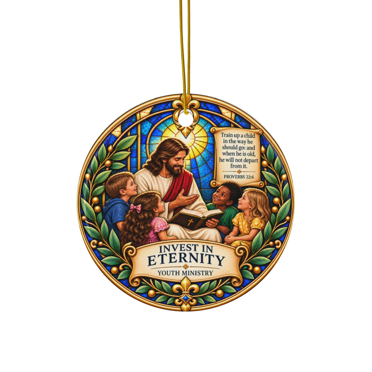 Personalized Youth Ministry Appreciation Ornament, Years of Service Gift for Youth Pastor or Church Leader, Proverbs 22:6