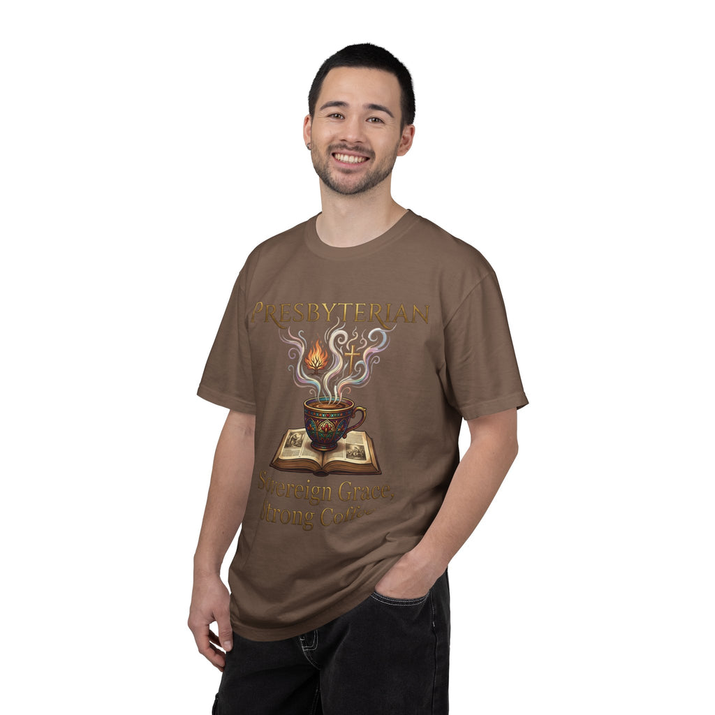 PRESBYTERIAN T-Shirt: Sovereign Grace Strong Coffee