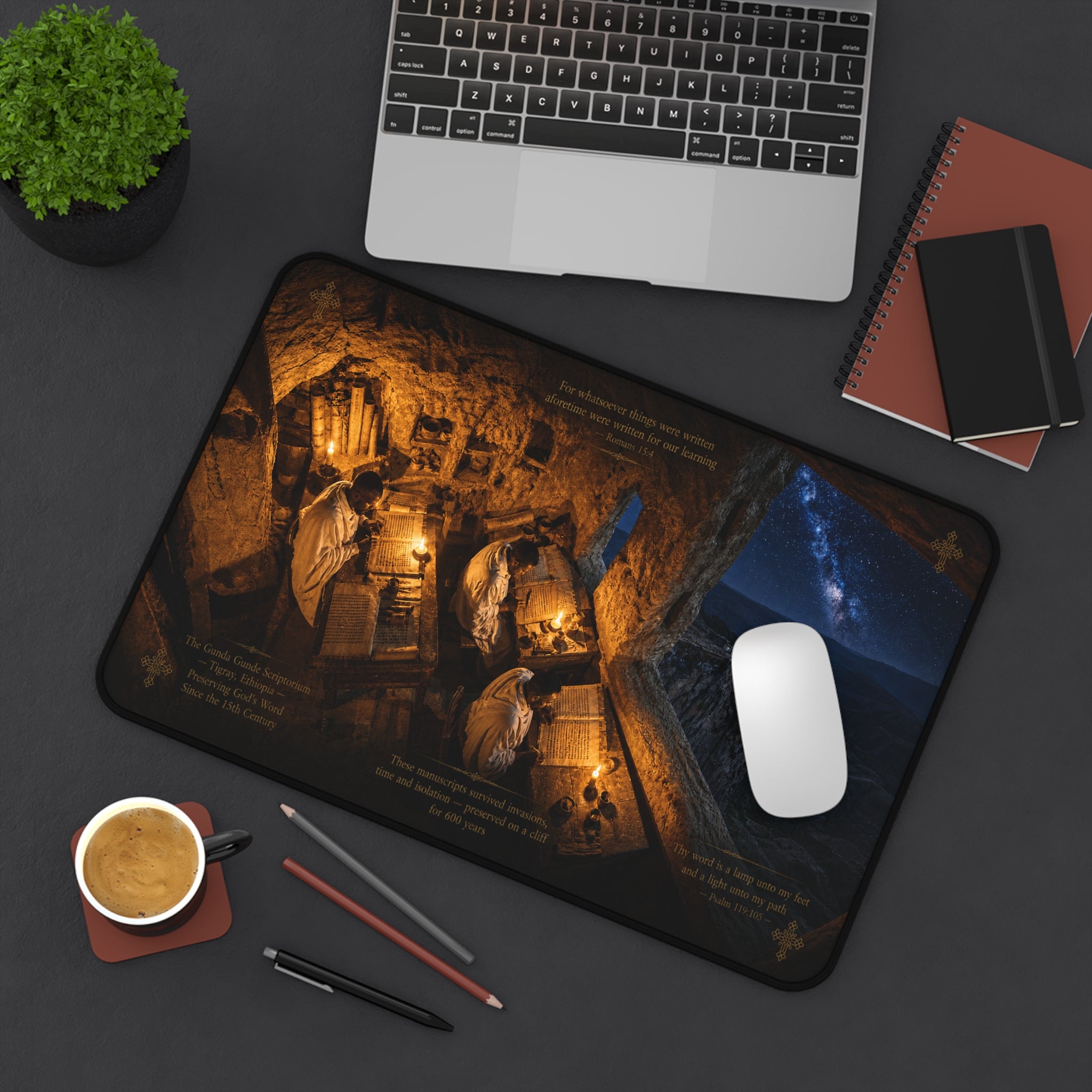 Ancient Ethiopian Monastery Gunda Gunde Desk Mat