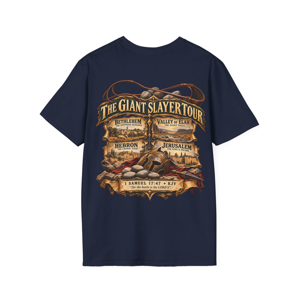 David Giant Slayer Tour T-Shirt | Biblical Concert Tee | David and Goliath Christian Shirt | Vintage Bible Graphic Tee | 1 Samuel 17:47
