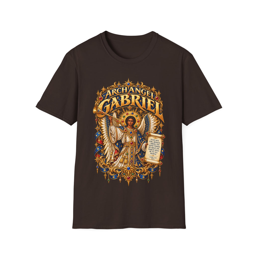 Archangel Gabriel T-Shirt | Ethiopian Byzantine Angel Art | Luke 2:10 | Christian Messenger of God Tee | Orthodox Christian Gift