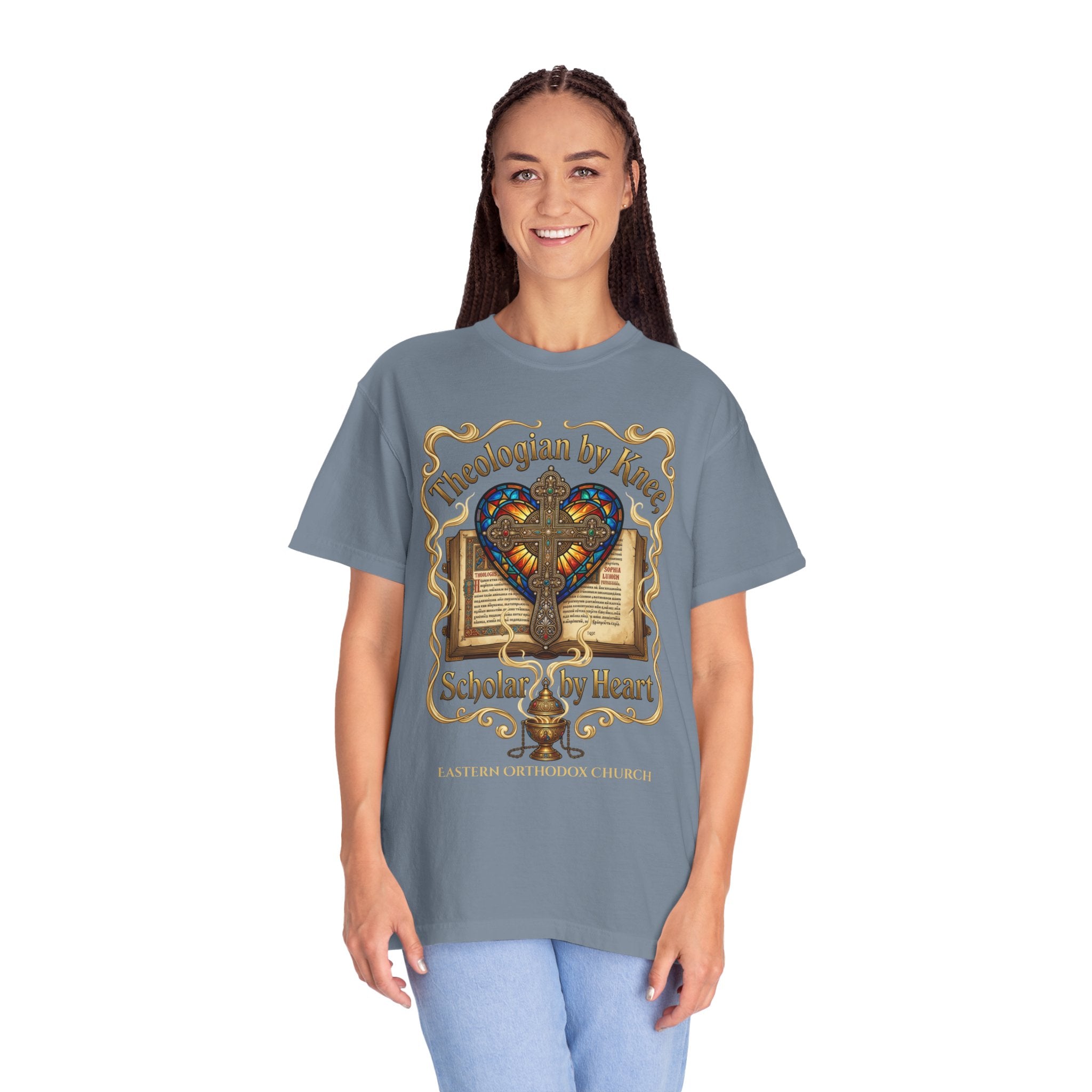 EASTERN ORTHODOX T-Shirt: Theologian by Knee Scholar by Heart