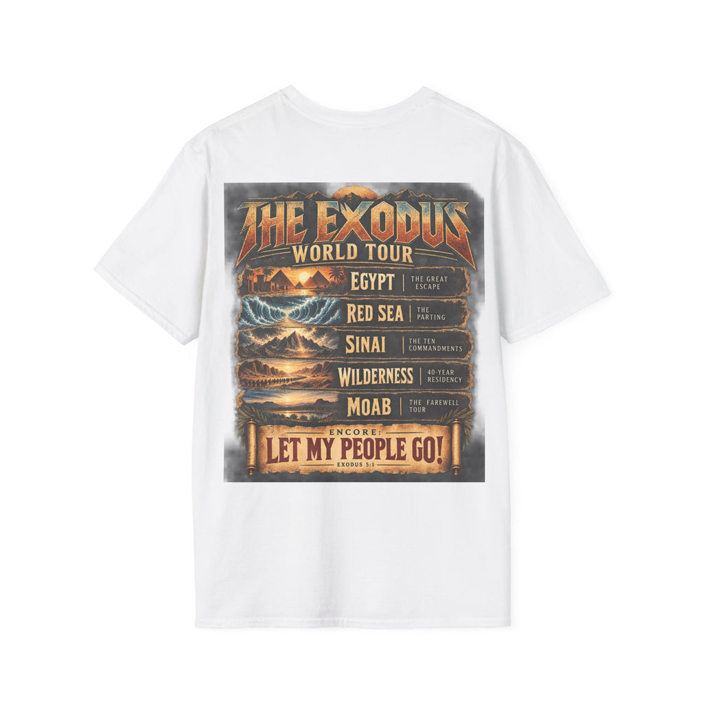 Moses Exodus World Tour T-Shirt | Funny Christian Concert Tee | Bible Inspired Graphic Shirt | Red Sea Parting Religious Gift