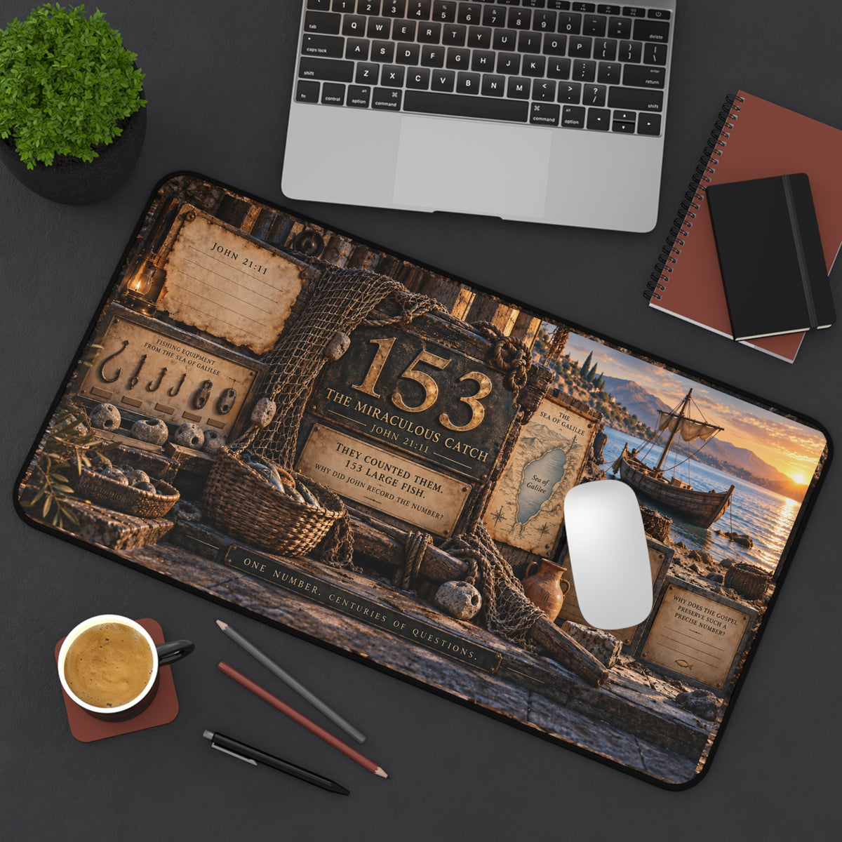 153 Fish Miraculous Catch Desk Mat